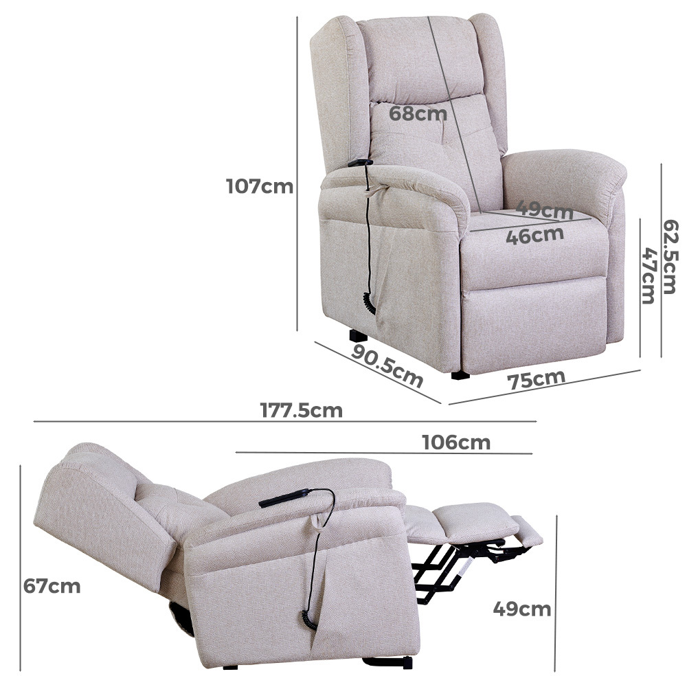   Botany Electric Recliner Lift Chair Light Beige