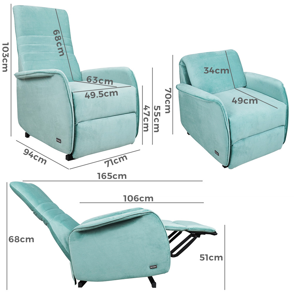   Tully Pushback Recliner Chair Green