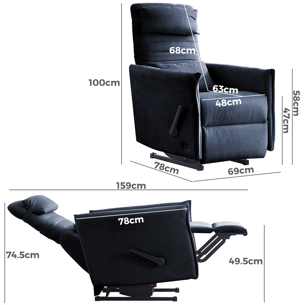   Eden Rocking Recliner Chair Charcoal Black