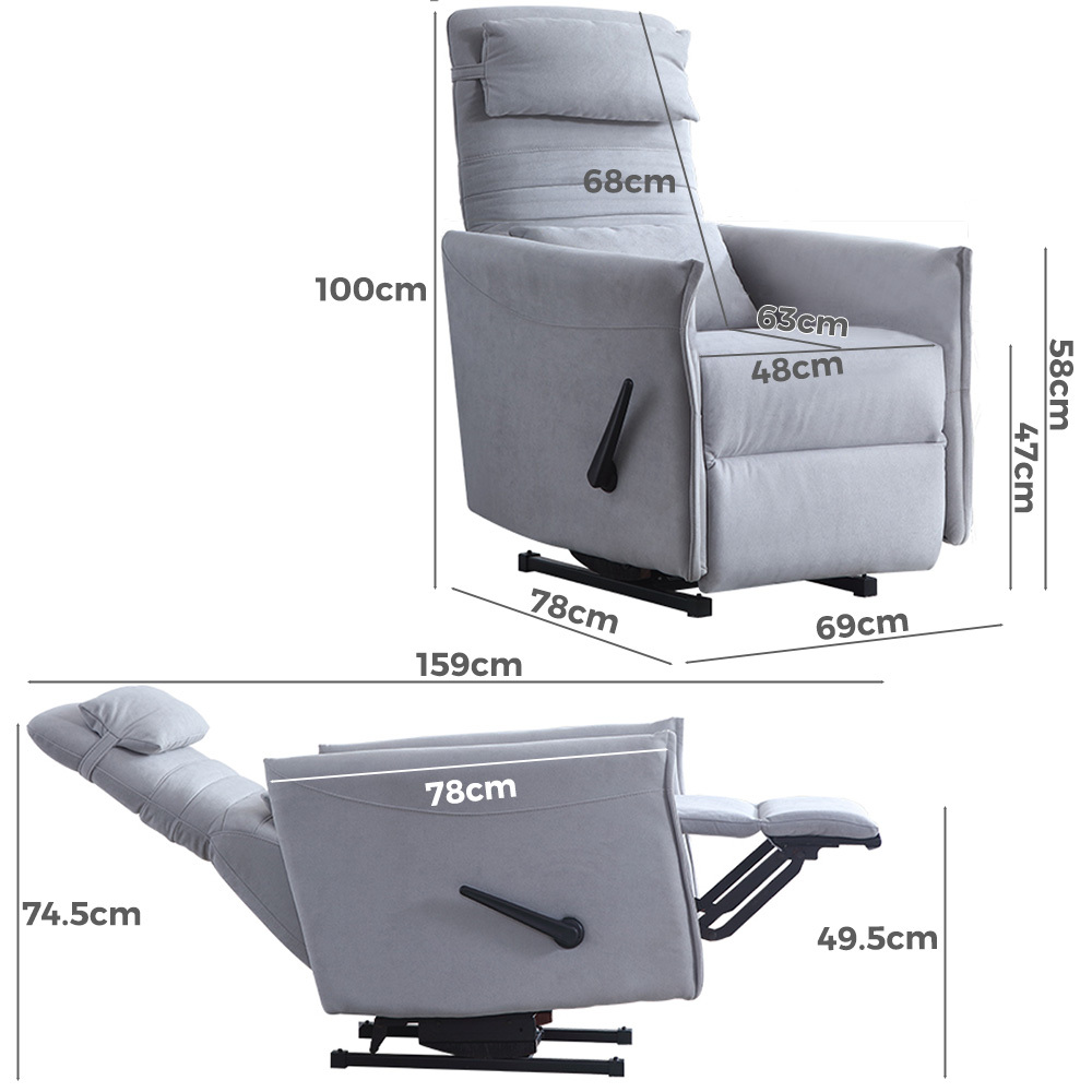   Eden Rocking Recliner Chair Light Grey
