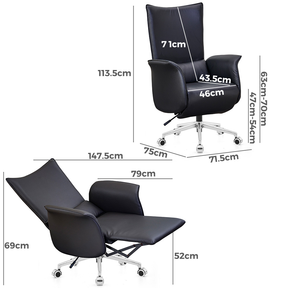   Junee Office Recliner Chair Charcoal Black