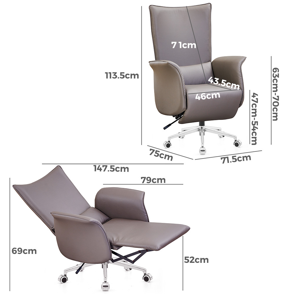 Junee Office Recliner Chair Grey