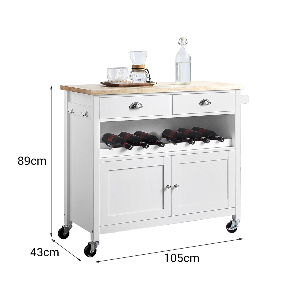   Hampshire 2 Drawer 2 Door Kitchen Storage Trolley