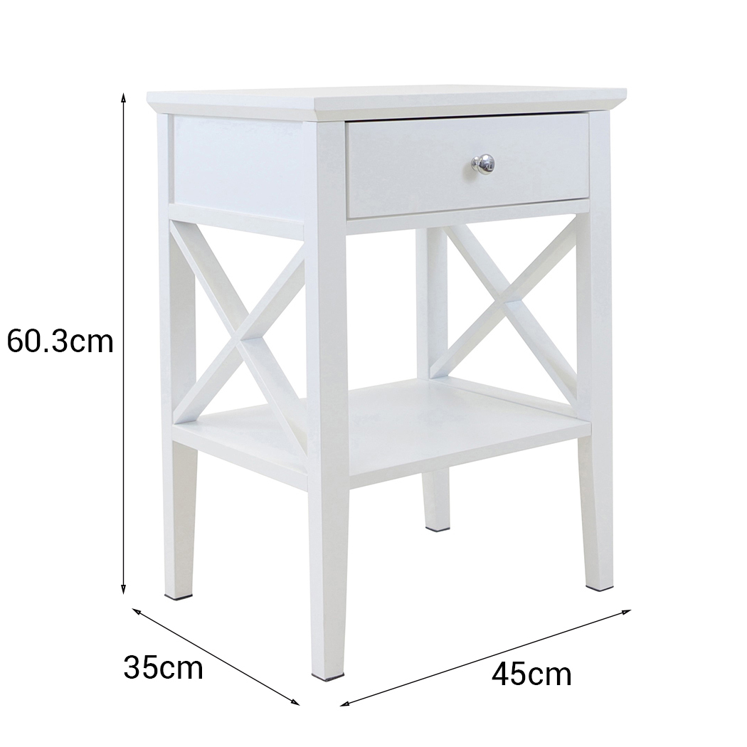   Long Island 1 Drawer Side Table White