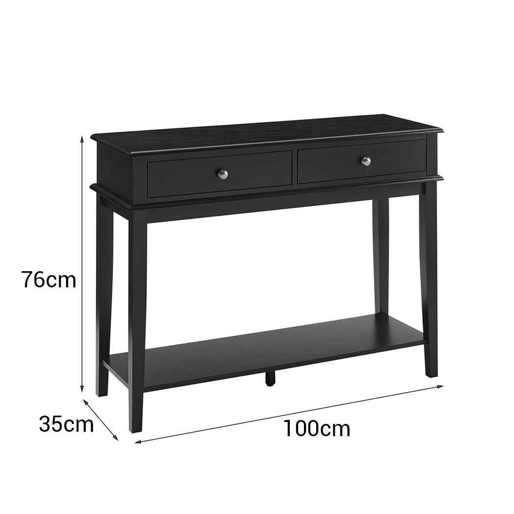   Chloe 2 Drawer Console Table Black