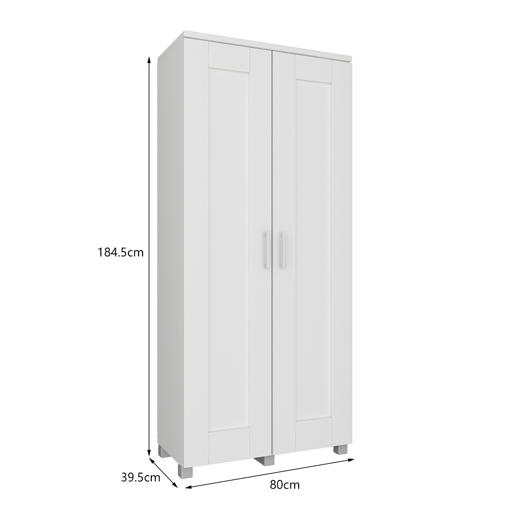   Montreal 2 Door Broom Cupboard White