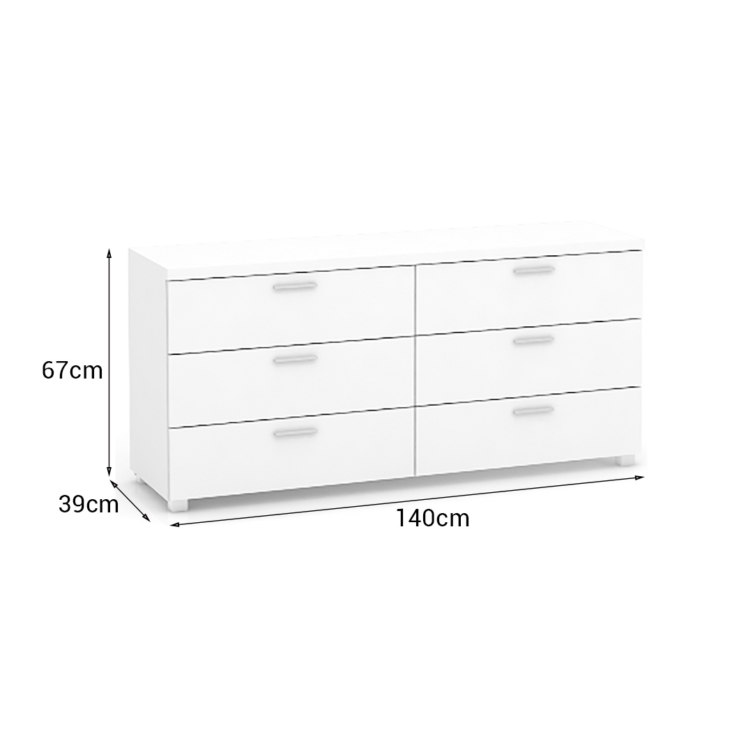   6 Chest of Drawers Table Cabinet - High Gloss