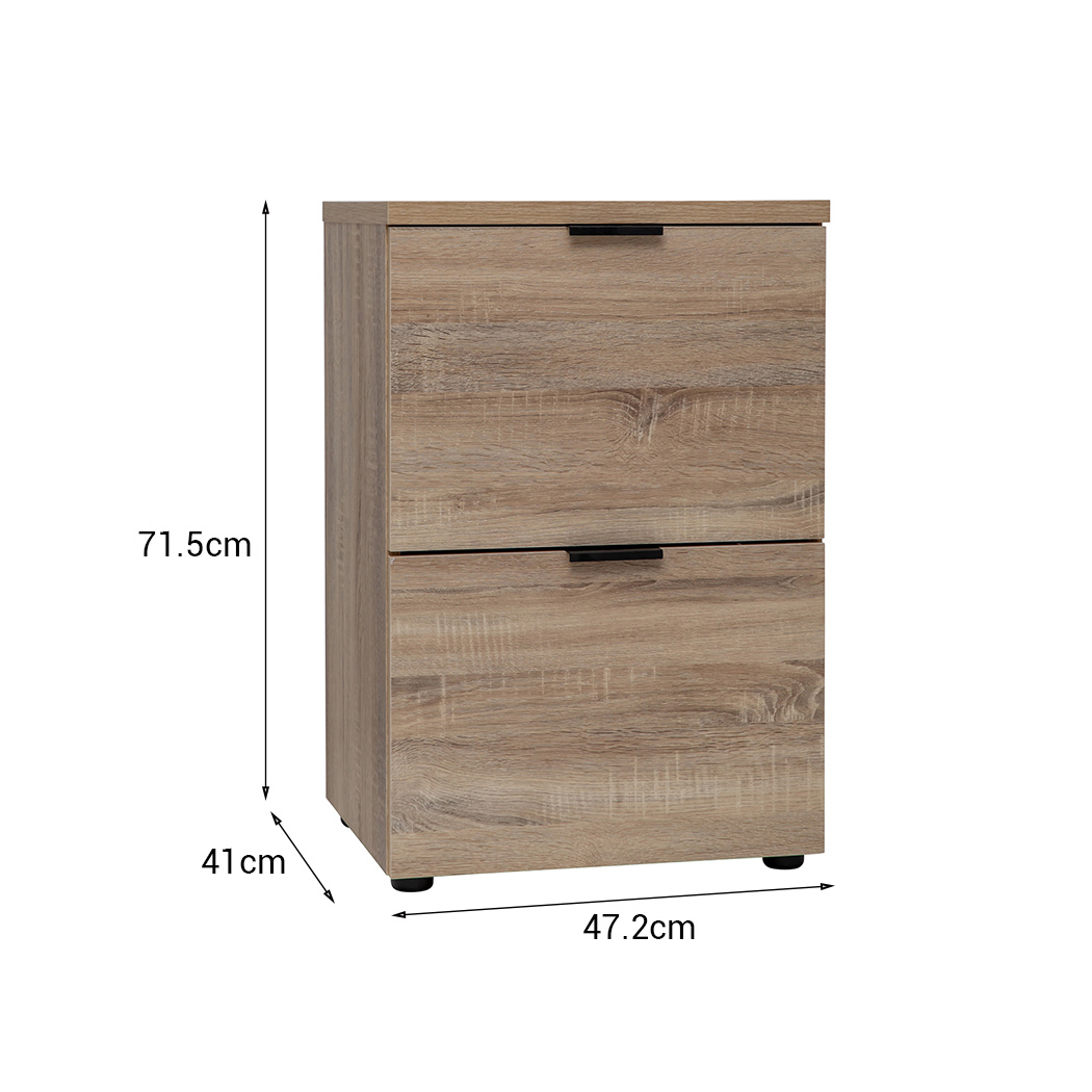   Rico 2 Drawer Filing Cabinet Light Sonoma Oak