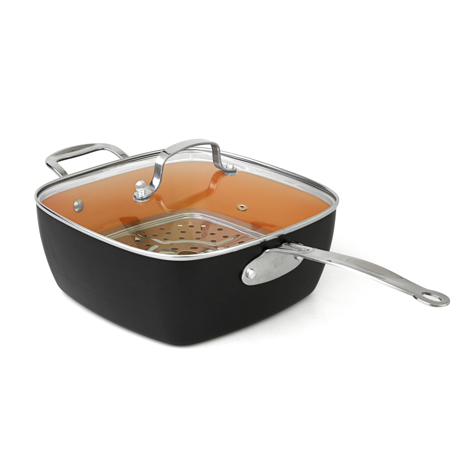   Kupferberg 4pcs Non-stick Frypan with Lid Ceramic Copper Coating