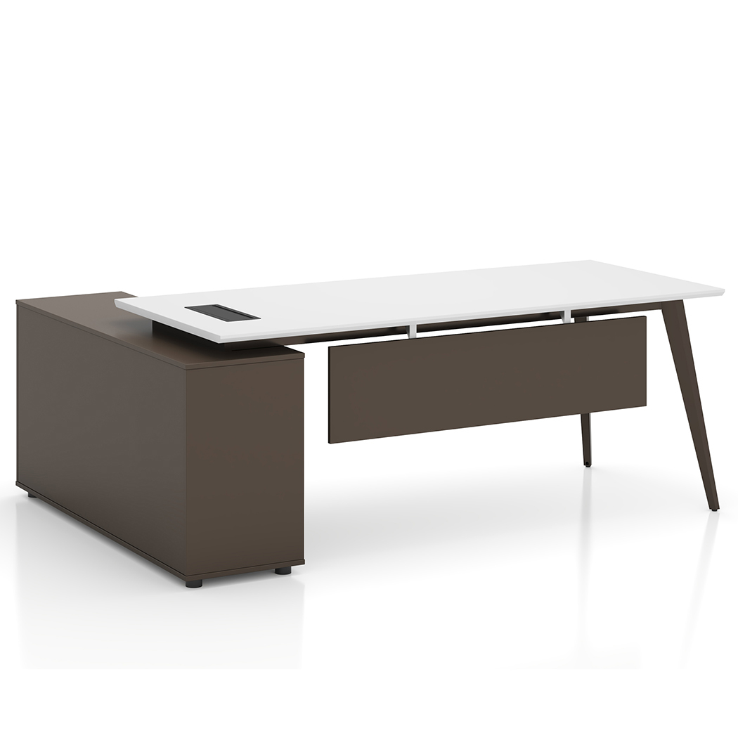   Esma 2m L-shaped Executive Desk White and Grey