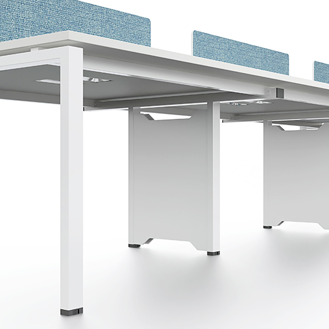  Emery 4.2M 6-Seater Office Table Without Cabinet White