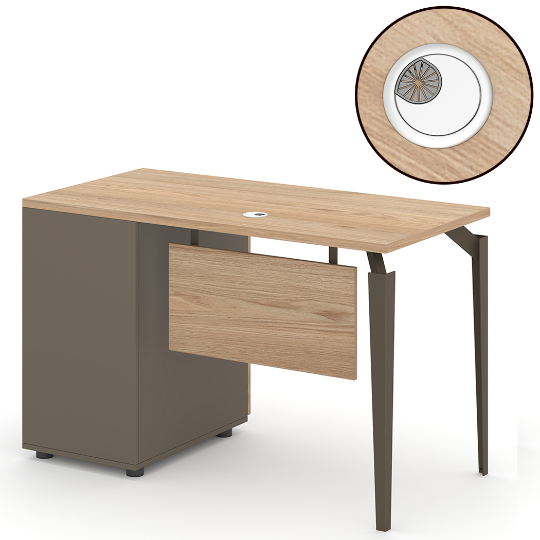   Ellis 120cm Office Computer Desk Oak Grey