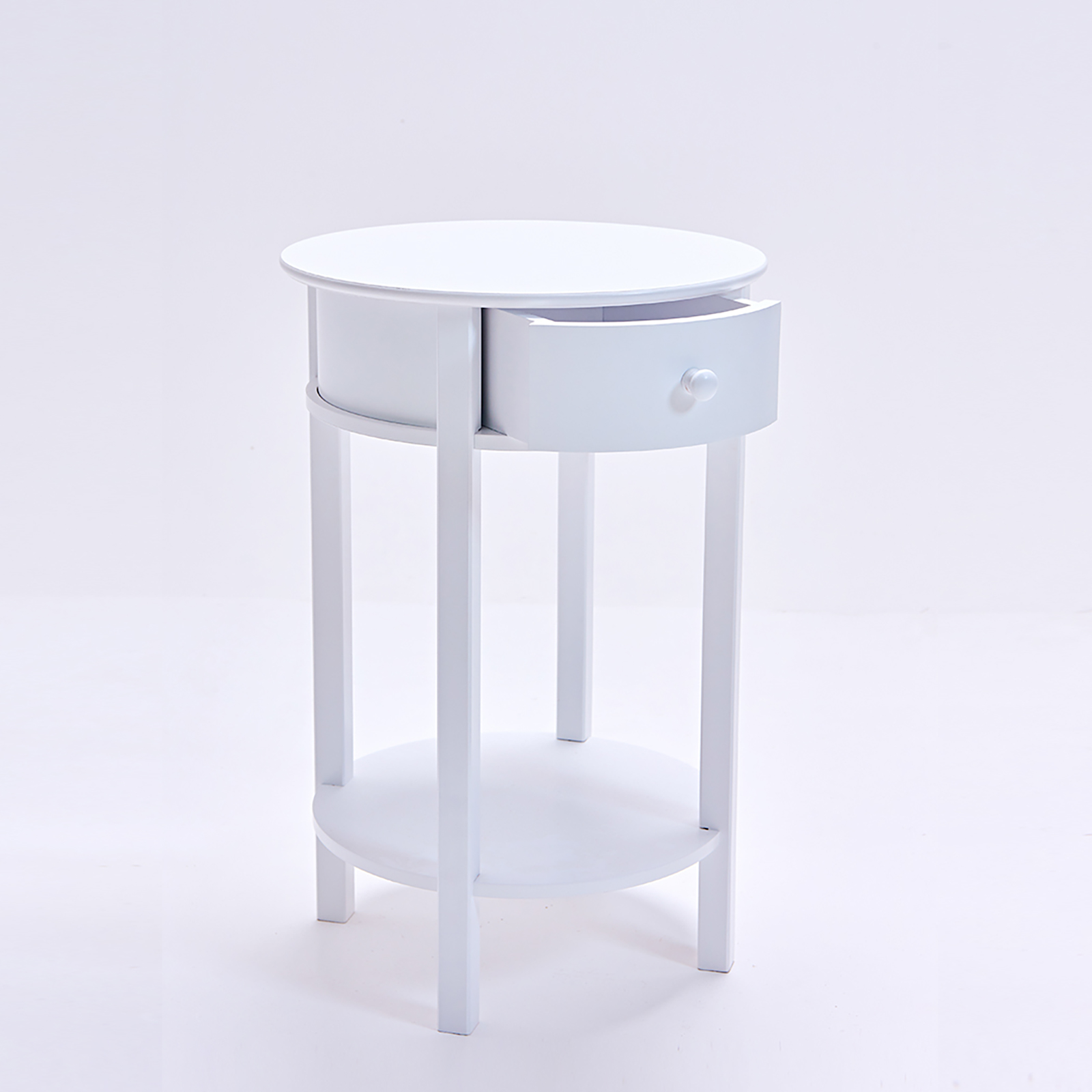   2 x Franco Round Side Table White 