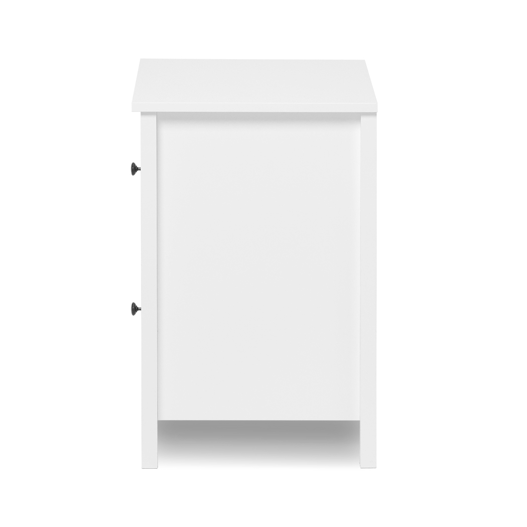   Franco 2 Drawers Bedside Table White