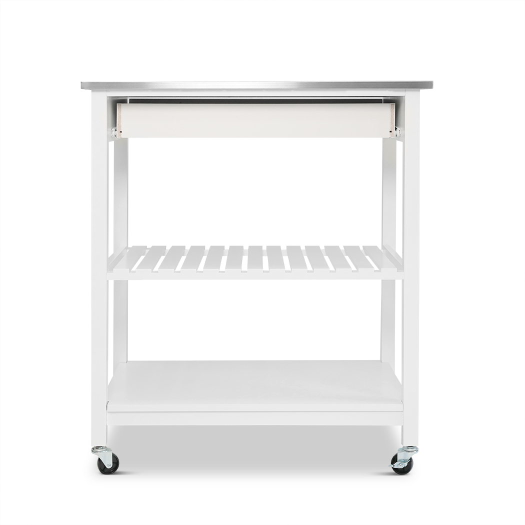   Hina Kitchen Trolley with Drawer 2 Shelves White