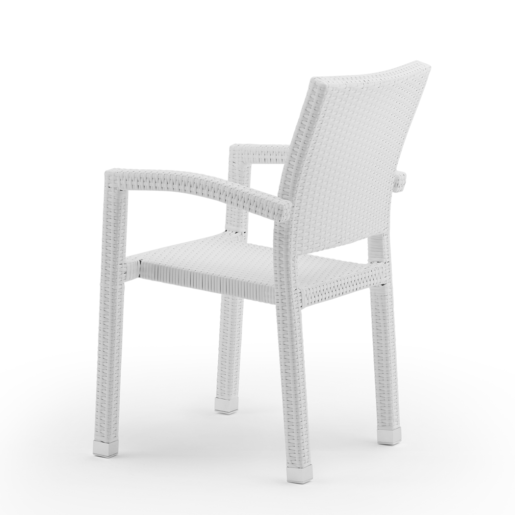   Bruno Outdoor PE Rattan Dining Chairs White (Set of 4)