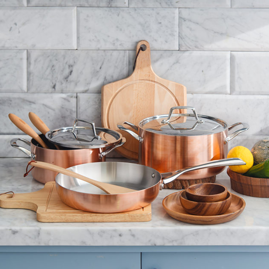   LASSANi Tri-ply Copper Stock Pot 24cm