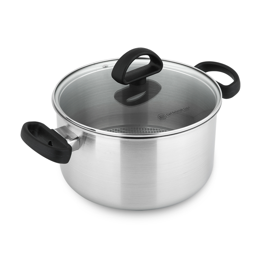   Riesa Tri-ply Stainless Steel Non-stick Casserole with Lid 24cm