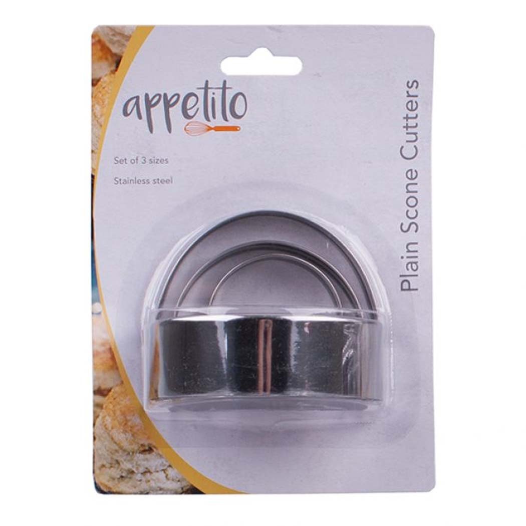 Appetito 6pc Stainless Steel Scone Cutters with Handle