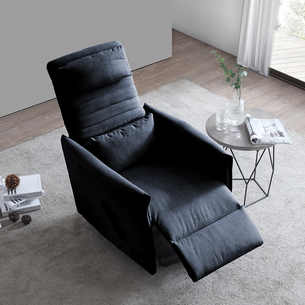   Eden Rocking Recliner Chair Charcoal Black