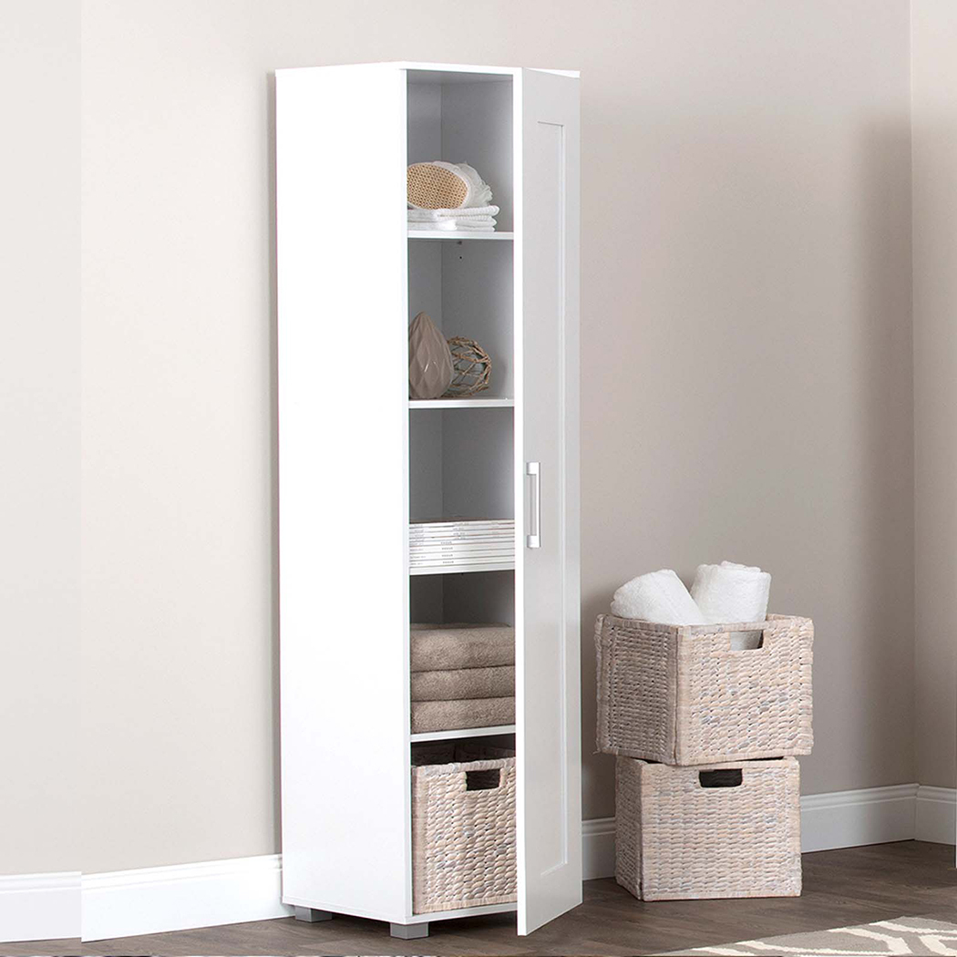   Montreal White Display Storage Cabinet - Single Door 