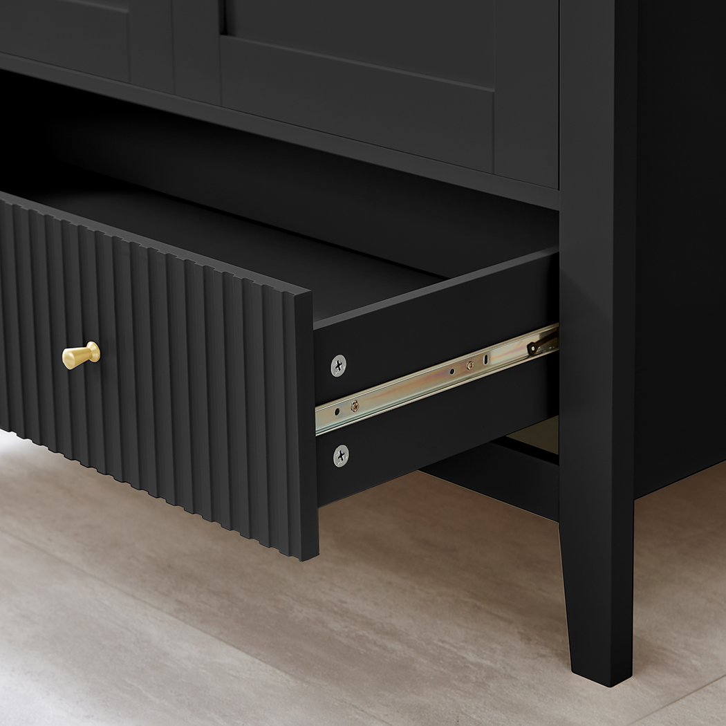   Zara Fluted 6 Drawer Chest Black