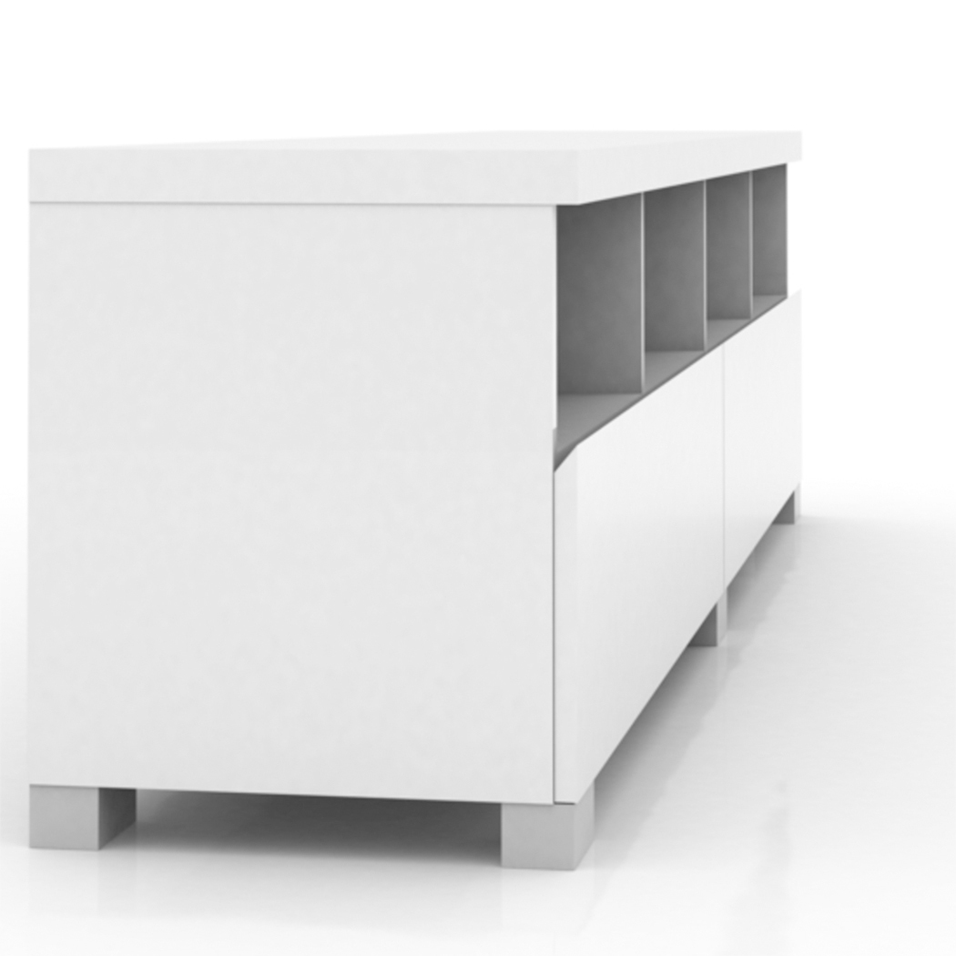   Elara High Gloss 4 Compartments 2 Drawers Entertainment Unit - White