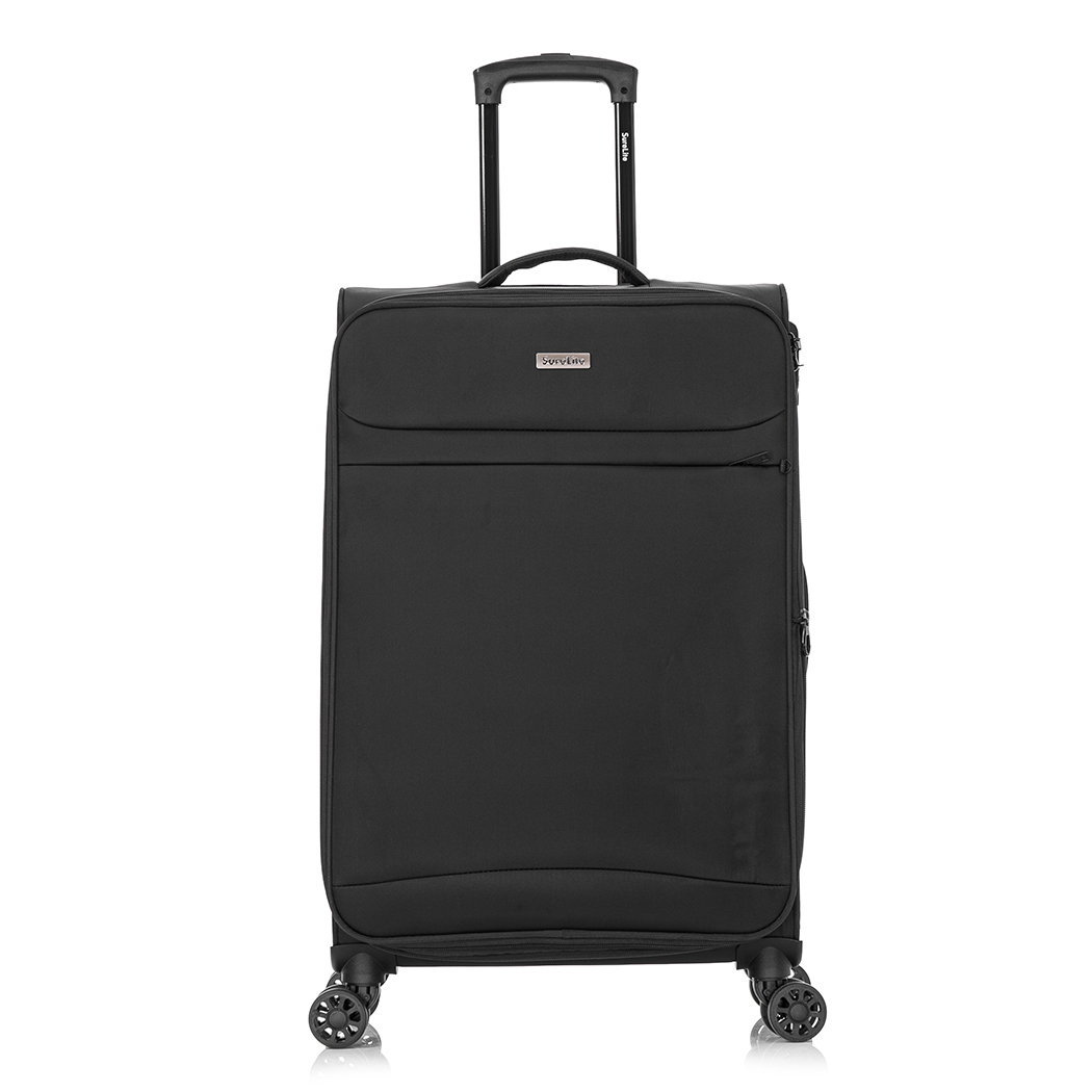   Surelite 3pc Super Lite Soft Luggage Suitcase Set Black
