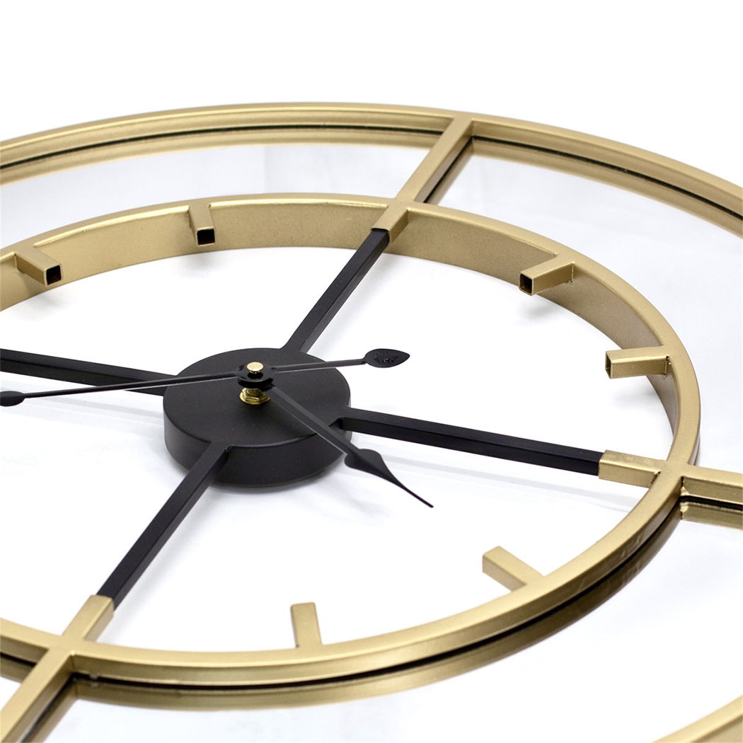   Mirror Dial Clock 60cm in Gold Metal Wall Clock