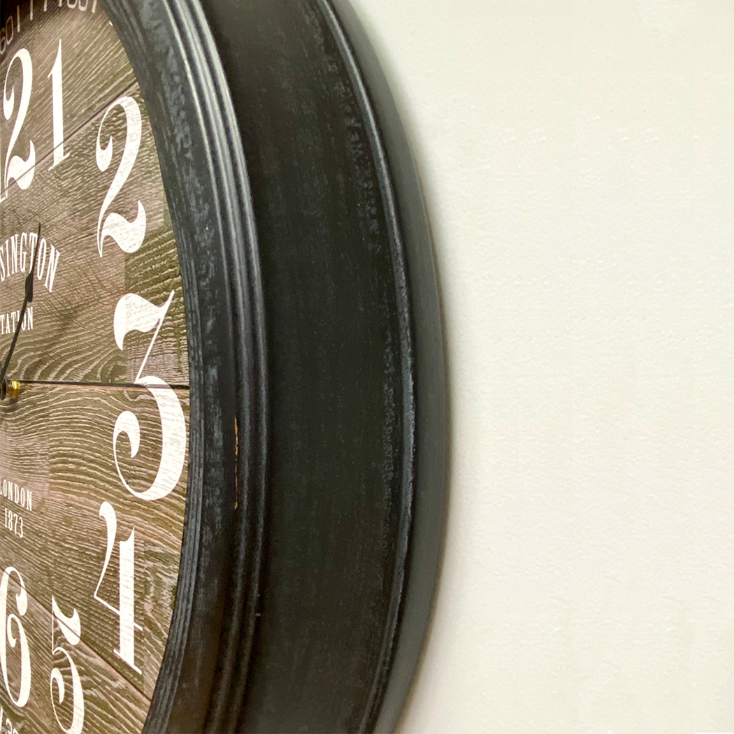   Antique Large Kensington Station London Metal Wall Clock 60cm