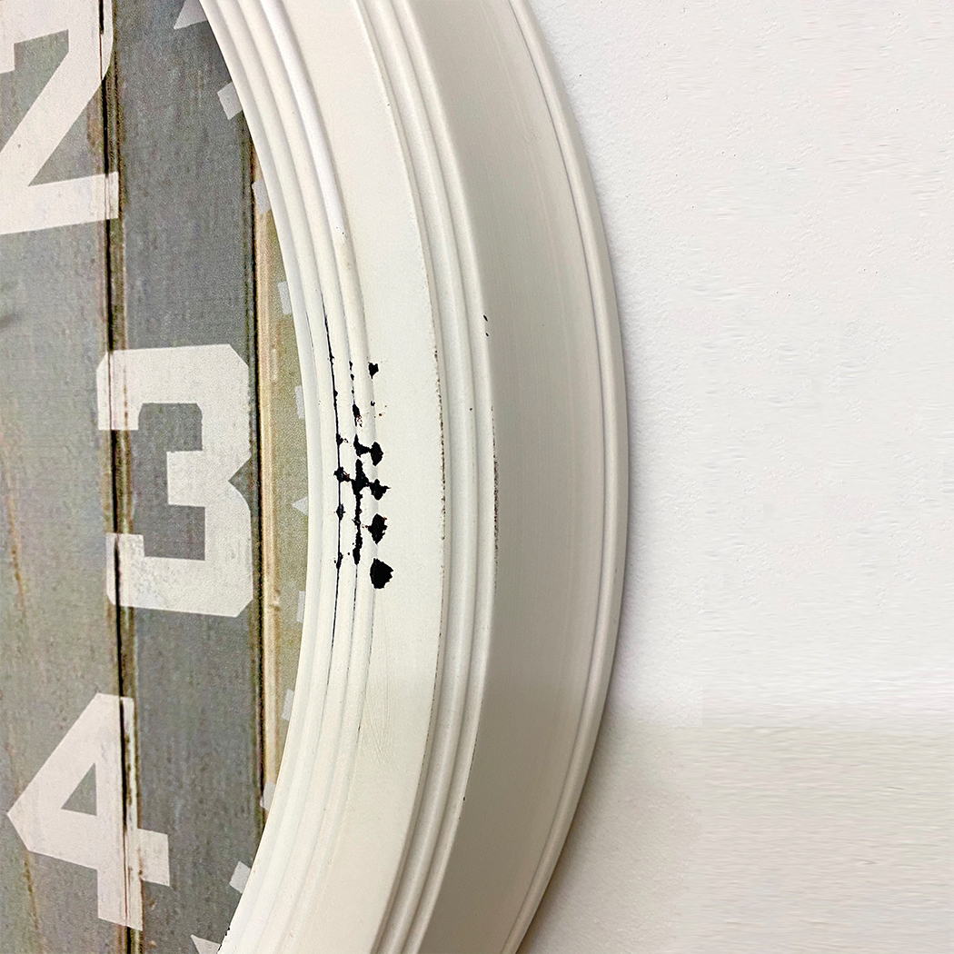   At The Beach Extra Large Country Metal Wall Clock White 62cm