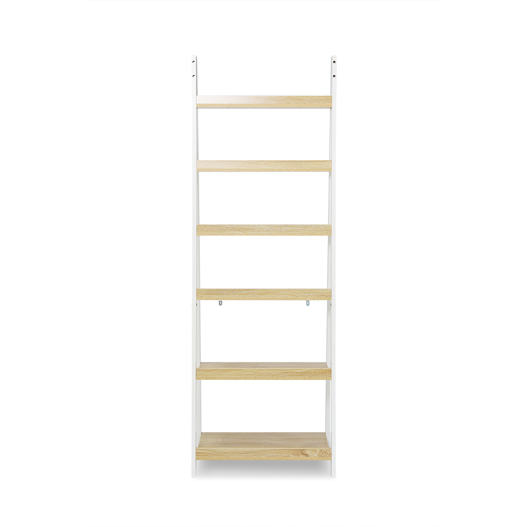   Chole 6 Tier Display Shelf Rack White & Oak
