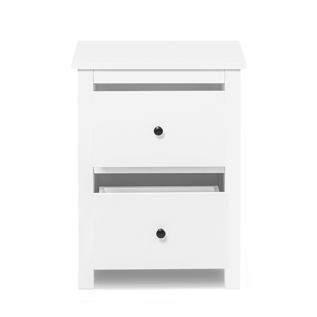   Franco 2 Drawers Bedside Table White