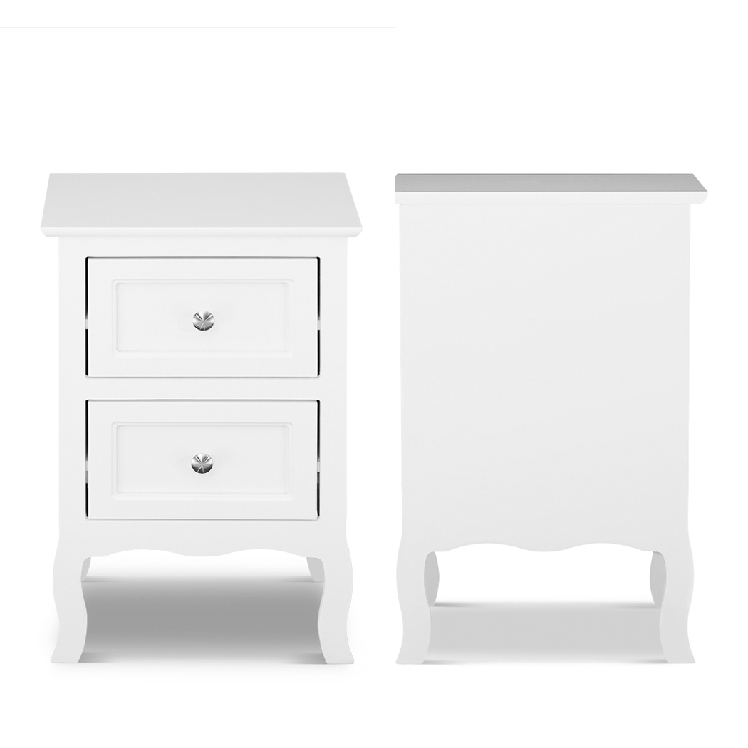   Franco 2 Drawers Bedside Table White