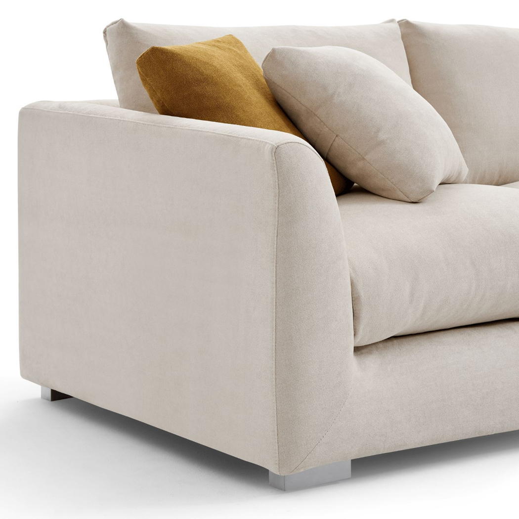   Harmony 3 Seater Fabric Sofa with Chaise Cream 