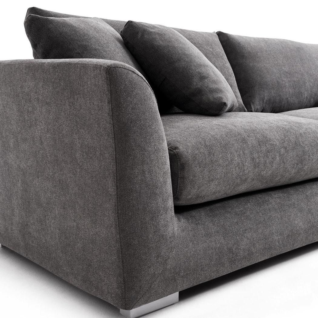   Harmony 3 Seater Fabric Sofa Grey