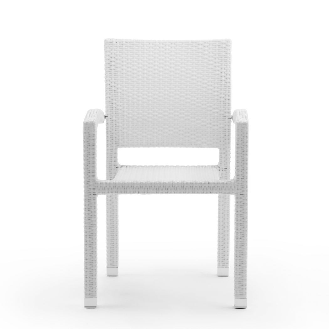   Bruno Outdoor PE Rattan Dining Chairs White (Set of 4)