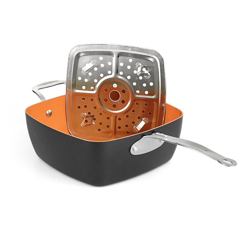   Kupferberg 4pcs Non-stick Frypan with Lid Ceramic Copper Coating