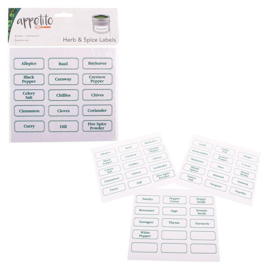   Appetito Herb & Spice Labels Pack 45