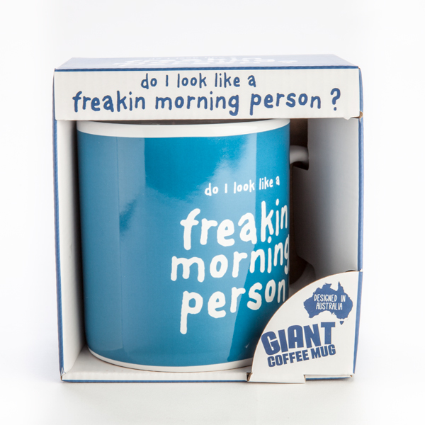   900ml Giant Coffee Mug 'DO I LOOK LIKE A FREAKIN MORNING PERSON'
