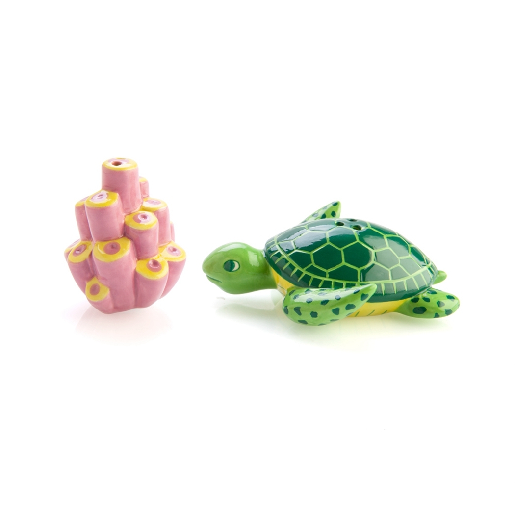   Turtle with Coral Salt & Pepper Set
