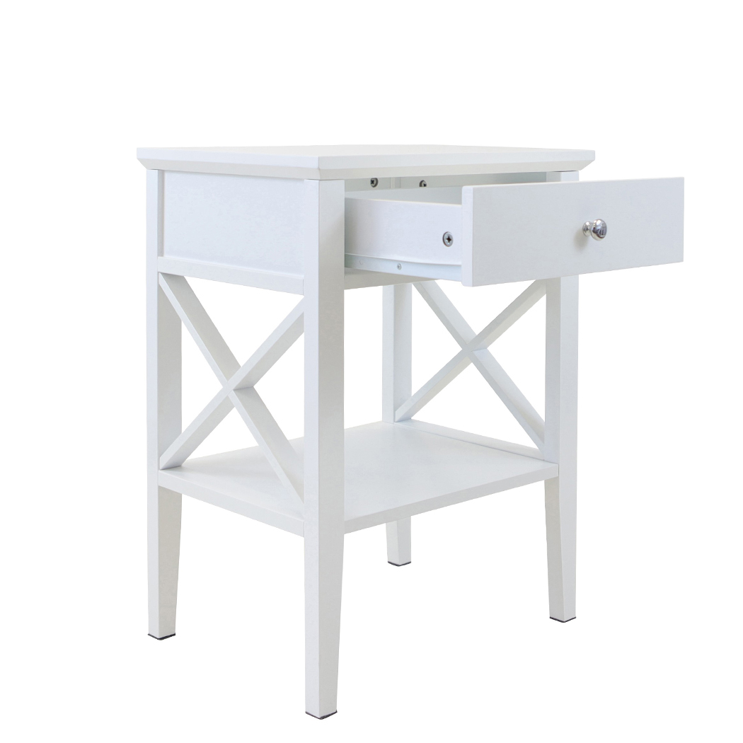   Long Island 1 Drawer Side Table White
