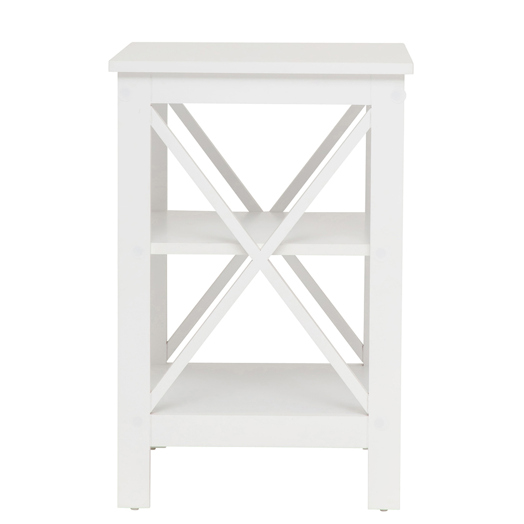   Long Island Side Table with 2 Shelf White