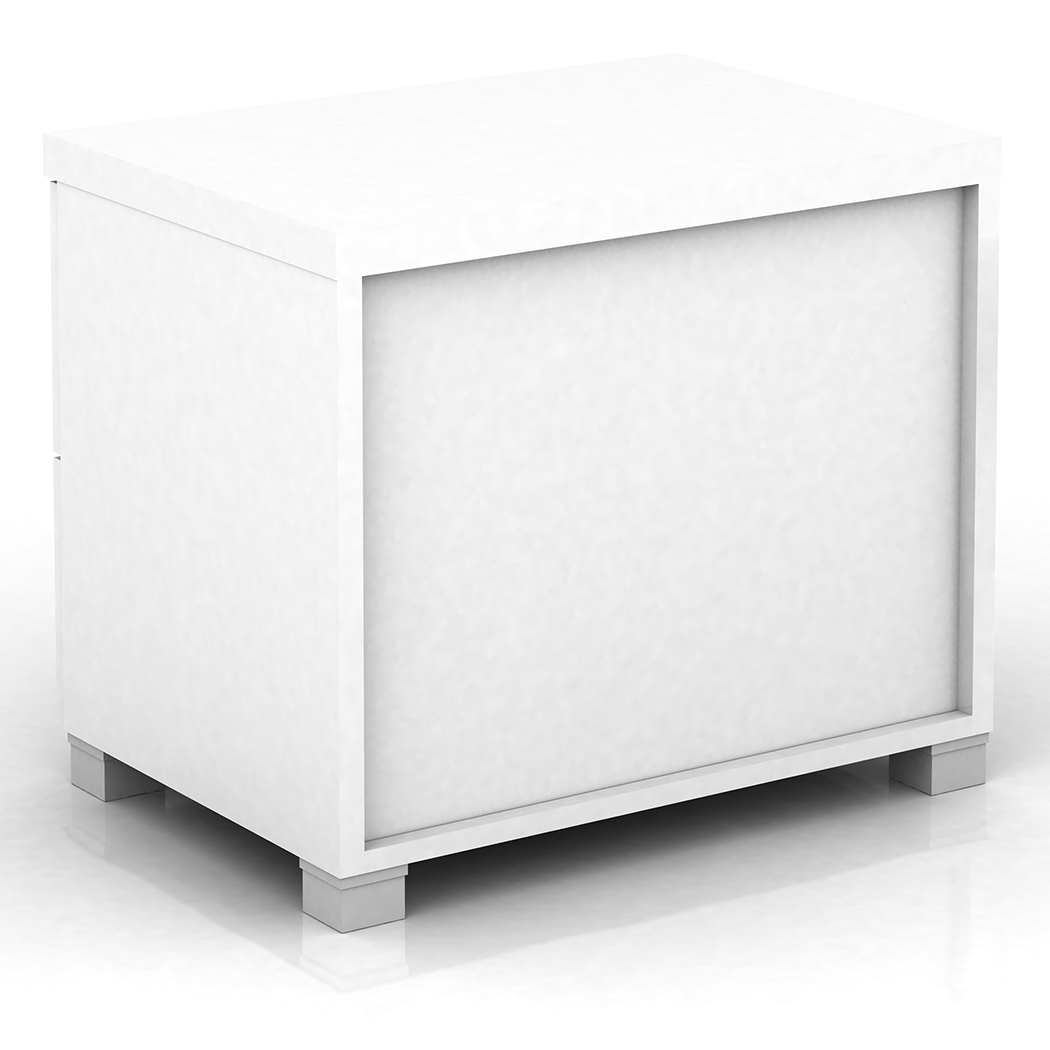   2 Drawers Bedside Table High Gloss