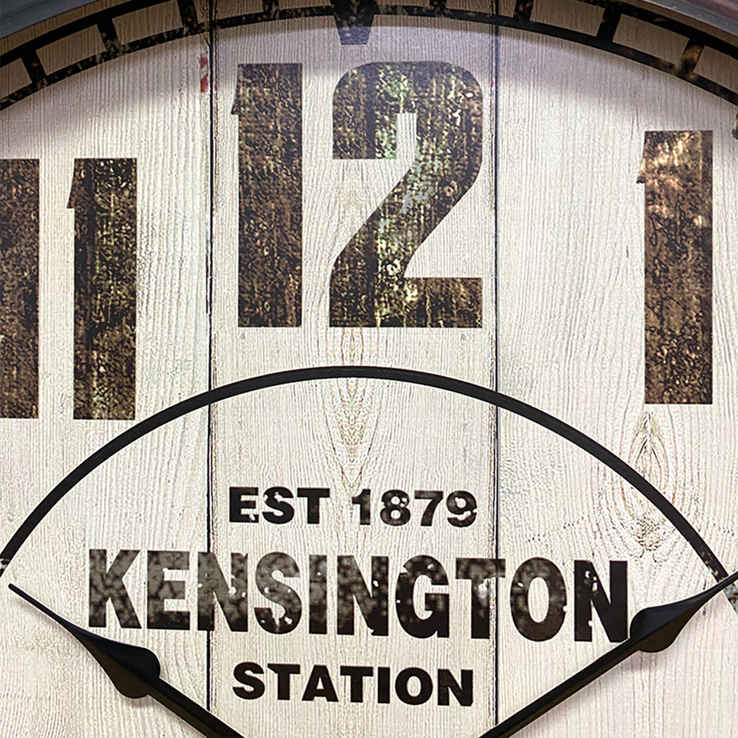   Kensington Station Vintage French Country Metal Wall Clock  Black 62cm