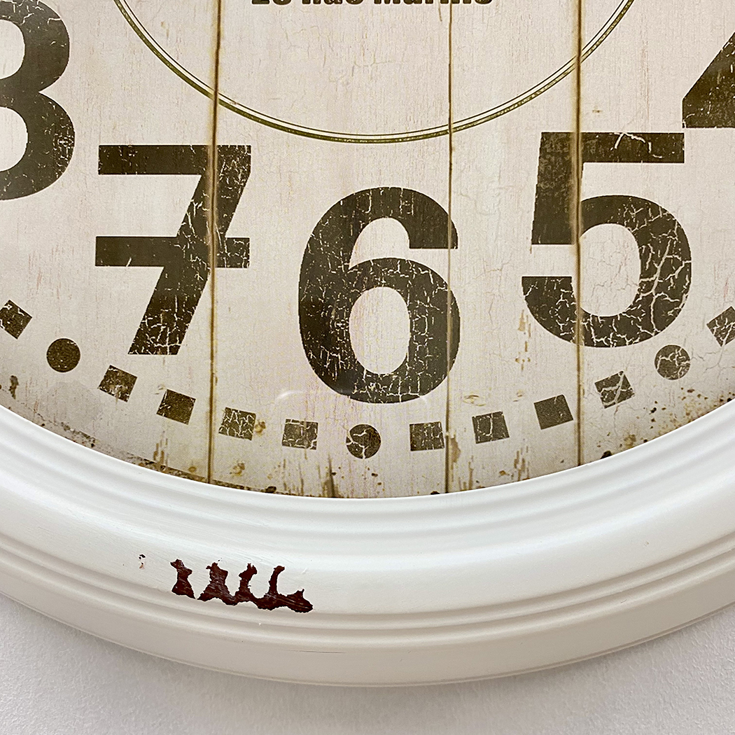   Antiquite Clock French Country Metal Frame Wall Clock White 47cm