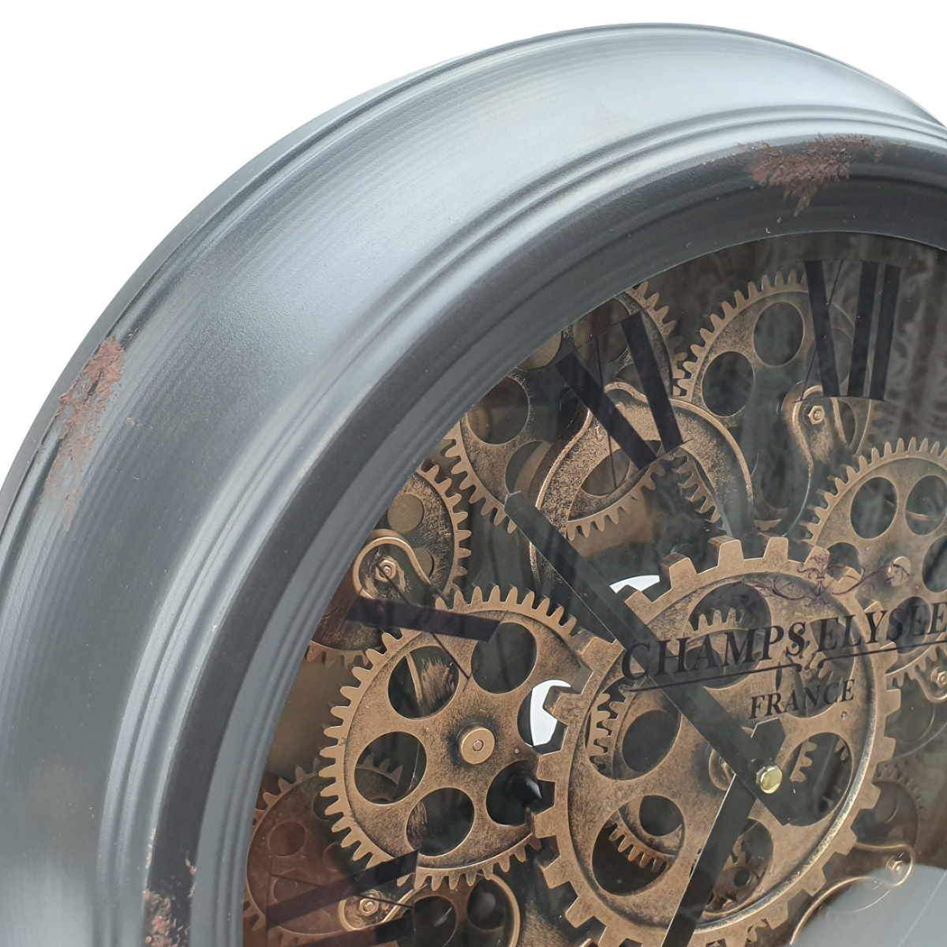   Large Retro Metal Rotating Gear Desk Clock 55cm