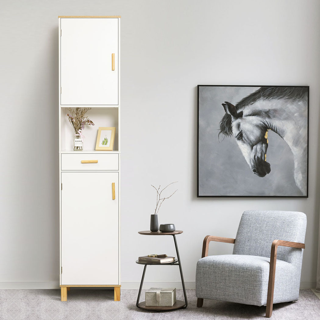   Maui Tall Bathroom Storage Cabinet White
