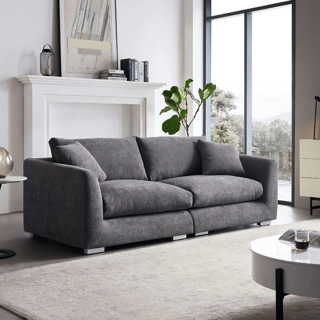   Harmony 3 Seater Fabric Sofa Grey