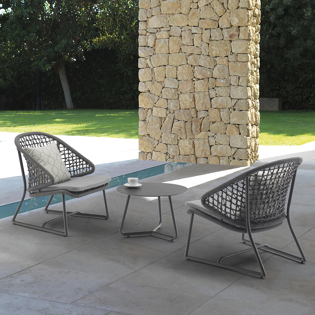   Ferreira 2 Seater Woven Rope Outdoor Lounge Set Coffee Table & Chairs